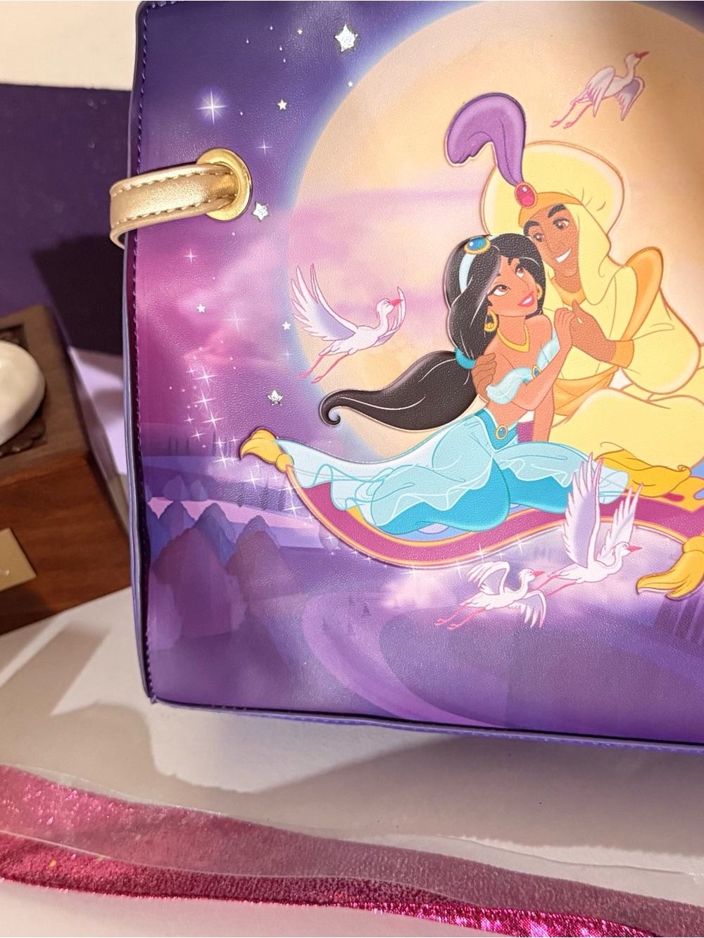 Disney Purple & Gold Jasmine and Aladdin Tote